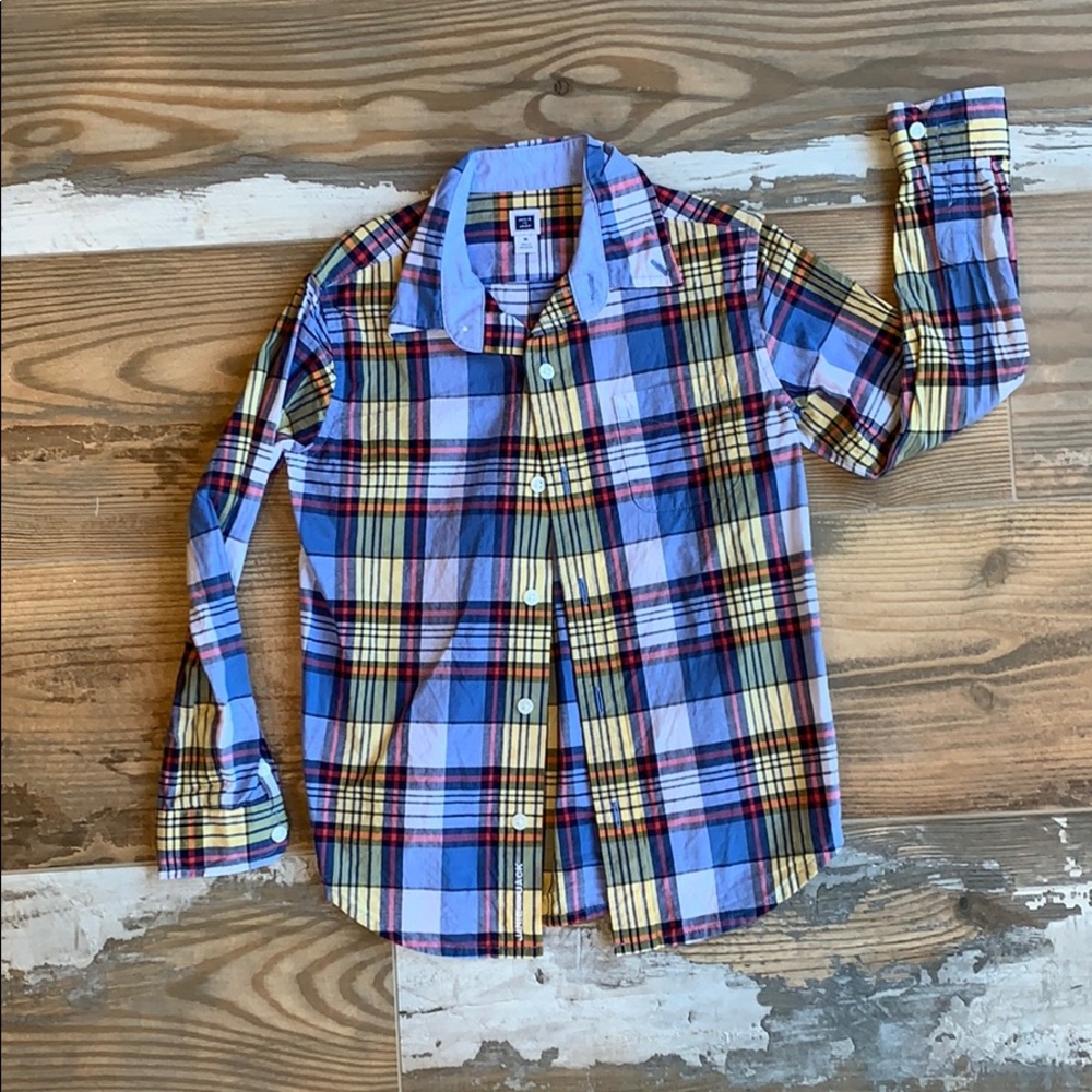 Janie and Jack blue plaid button down